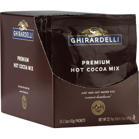 Ghirardelli Premium Hot Cocoa Envelopes, Rich chocolate, 22.7 Ounce (Pack of 15)