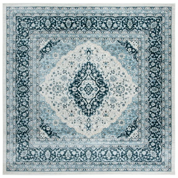 SAFAVIEH Isabella Jack Oriental Area Rug, Cream/Dark Blue, 8' x 8' Square