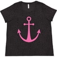 thumbnail image 3 of Inktastic Anchor Nautical Pink Women's Plus Size T-Shirt, 3 of 5