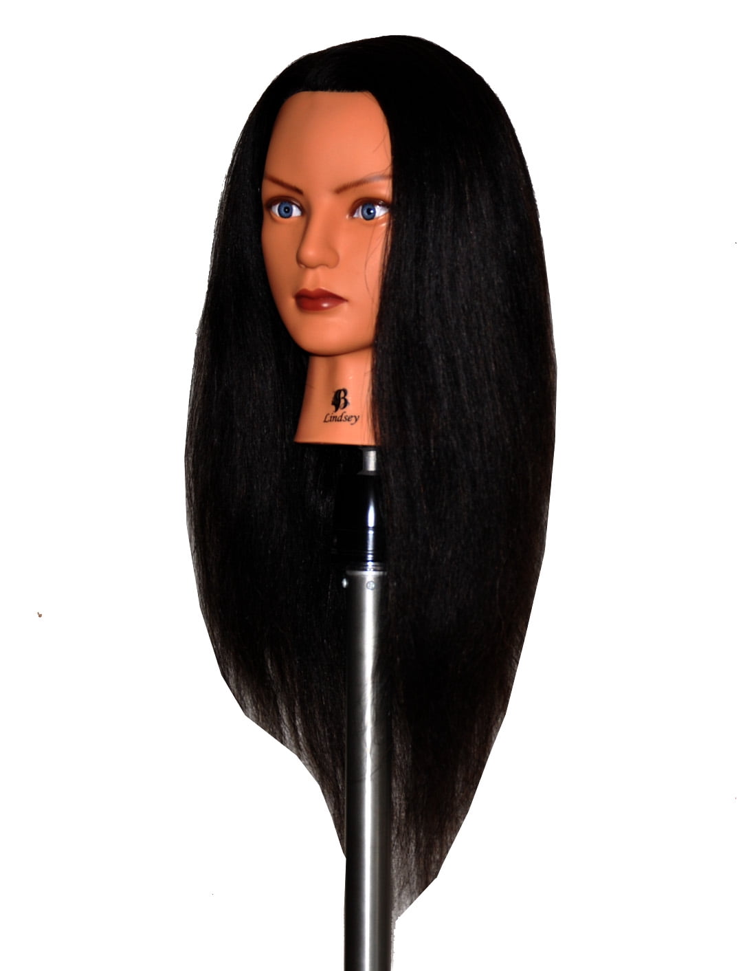 Bellrino 24 " Cosmetology Mannequin Manikin Training Head with Human Hair - Lindsey (CLAMP HOLDER INCLUDED)