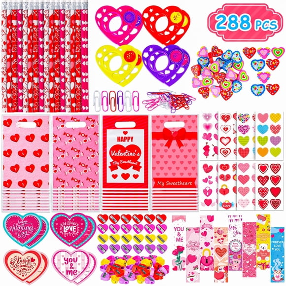 Set de tarjetas de regalo de papelería para niños Thuodo para el Día de San Valentín