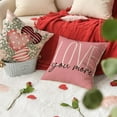 thumbnail image 3 of Hello Valentine Love You More Eucalyptus Leaves Pink Throw Pillow Covers, 20 x 20 Inch Buffalo Plaid Polka Dot Stripes Love Hearts Cushion Case Decoration for Sofa Couch Set of 4, 3 of 6