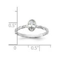 thumbnail image 2 of 925 Sterling Silver Rhodium Plated Cubic Zirconia Braided Ring Size 8 Ring for Women, 2 of 2