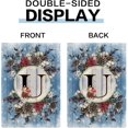 thumbnail image 5 of Monogram Letter U Winter Small Garden Flag Burlap Family Last Name Initial Yard Flag 12.5 x 18 Inch Snow Red Birds Floral Garden Flag Vertical Holiday Outdoor Farmhouse Decoration, 5 of 6