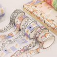 thumbnail image 4 of Conjunto de cintas Washi de dibujos animados Kawaii, 18 rollos de cintas adhesivas decorativas con adorno dorado de animales finos Hs, 4 of 4