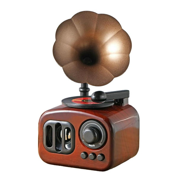 Adorno de caja de música con gramófono retro, decoración de escritorio para , manualidades actuales