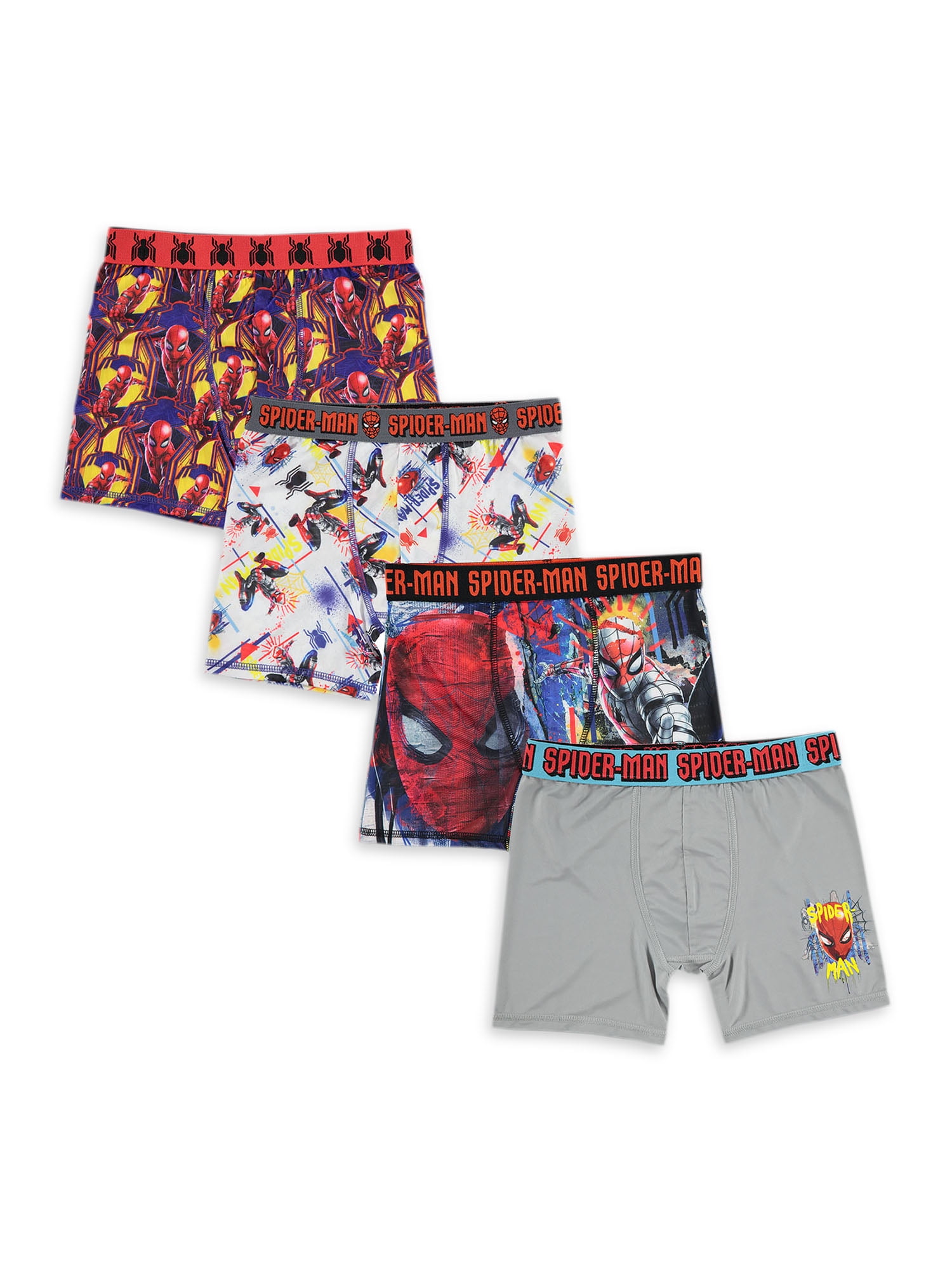 NWT Size 4 Boys SPIDER-MAN 3pk Poly Athletic Boxer Briefs Underwear Spiderman 