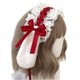 thumbnail image 2 of Diadema de encaje con volantes, cinta de encaje de malla, diademas con lazo, diadema con orejas de conejo Lolita, adornos para el cabello de Cosplay de Anime, 2 of 3