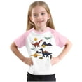 thumbnail image 5 of Virmaxy Toddler Boys Girls Kawaii Dinosaur Print T-Shirt Children'S Trendy Plunger Short Sleeve Blouses 2025 Summer Lightweight Loose Fit Crewneck Blouses Tops Pink-1 13 Years, 5 of 8