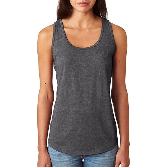 Anvil Ladies Triblend Racerback Tank Top 6751L Heather Dark Grey XS