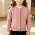 thumbnail image 4 of Baby Girl Cardigan Long Sleeve Button up Sweater Toddler Girl Fall Outfits Cable Knit Fisherman Cardigan Sweater Bolero Shrug, 4 of 5