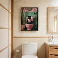 thumbnail image 3 of Hieng Black Cat Wall Art, Vintage Funny Black Cat in Water Lilies Poster Prints Paintings, Garden Flowers Cat Aesthetic Wall Decor, for Bathroom Living Room Bedroom(Framed canvas), 3 of 6