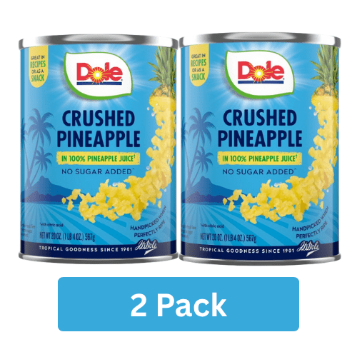 Crushed Pineapple in 100% Pineapple Juice, 20 oz Can (2 Pack)