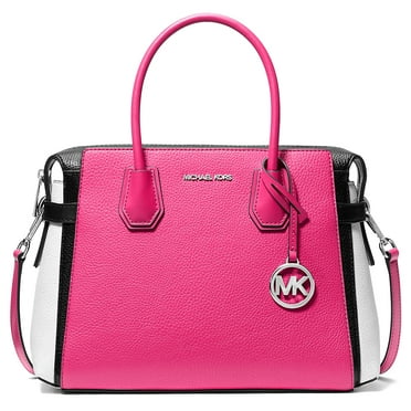 Michael Kors Women's Mercer Medium Color-Block Belted Leather Satchel (Dragonfruit Multi)