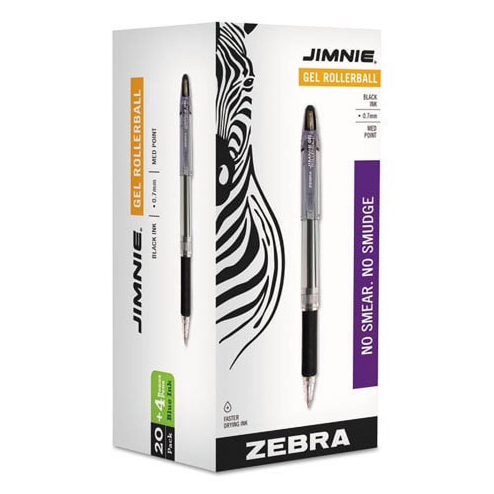 Jimnie Gel Pen Value Pack, Stick, Medium 0.7 Mm, Black Ink, Smoke Barrel, 24/box | Bundle of 2 Boxes
