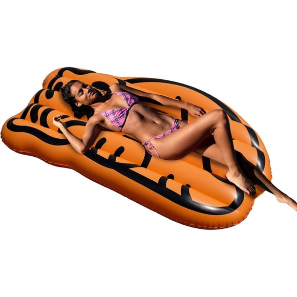 ParentInflatable Pool Float Mat Tiger - Summer Lake Beach Party Swimming Pool Large Water Fun Float Bed Sunbathing Tanning Pool Lounger Float for Adults