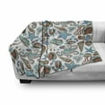 thumbnail image 3 of Crabs Soft Flannel Fleece Blanket, Illustration of Sea Life Crabs Octopus Shells Starfish and Medusa Marine Print, Cozy Plush for Indoor and Outdoor Use, 50" x 70", Turquoise Brown, by Ambesonne, 3 of 6