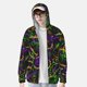 thumbnail image 2 of Balery Neon Mardi Gras Sudadera ligera de manga larga con capucha y protección solar UPF 50+ para hombre y mujer, ideal para pesca y running-X-Large, 2 of 7