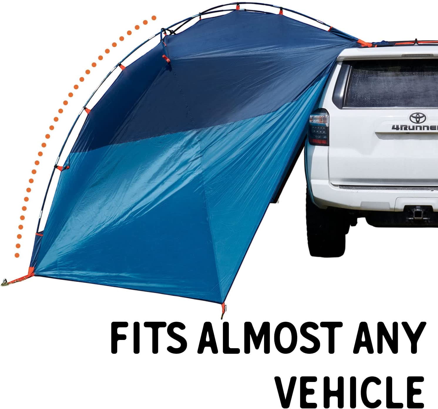 Kelty Highroads Overlanding Shelter - Universal Mount Car Camping Tent with Large Zippered Entry, Aluminum Frame, Adjustable Walls and Windows, UV Protection, Rainproof, Stuff Duffel Included, 2024