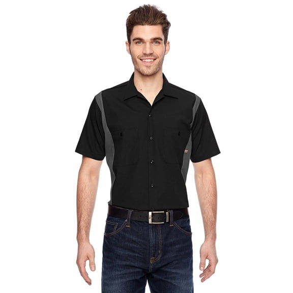 Men's 4.25 oz. Industrial Colorblock Shirt - BLACK/ CHARCOAL - 4XL