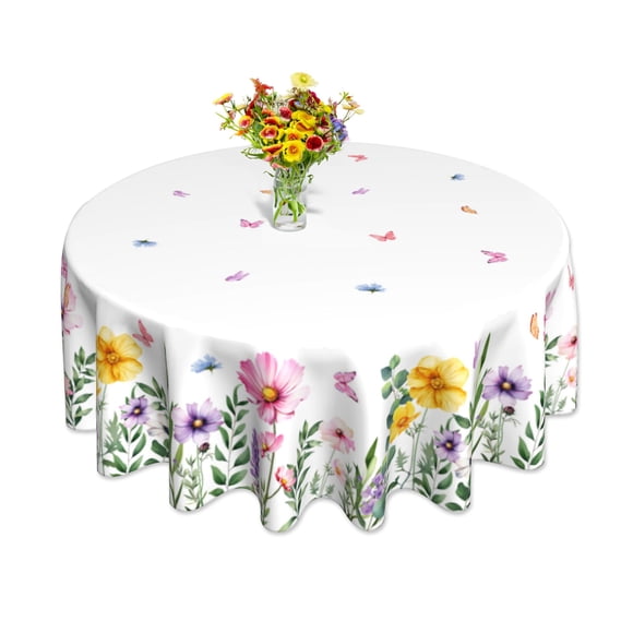 Mantel JYKCUL Spring Floral redondo 152 cm de poliéster