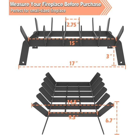 17 Inch Heavy Duty Fireplace Grate