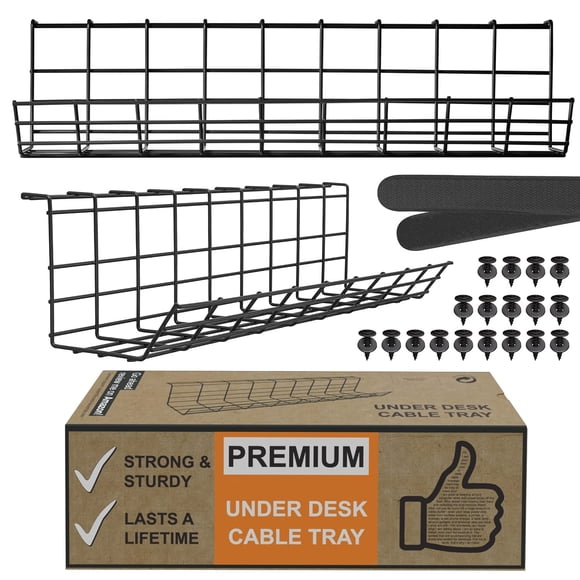 Bandeja de gestión de cables Scandinavian Hub para debajo del escritorio, juego de 2