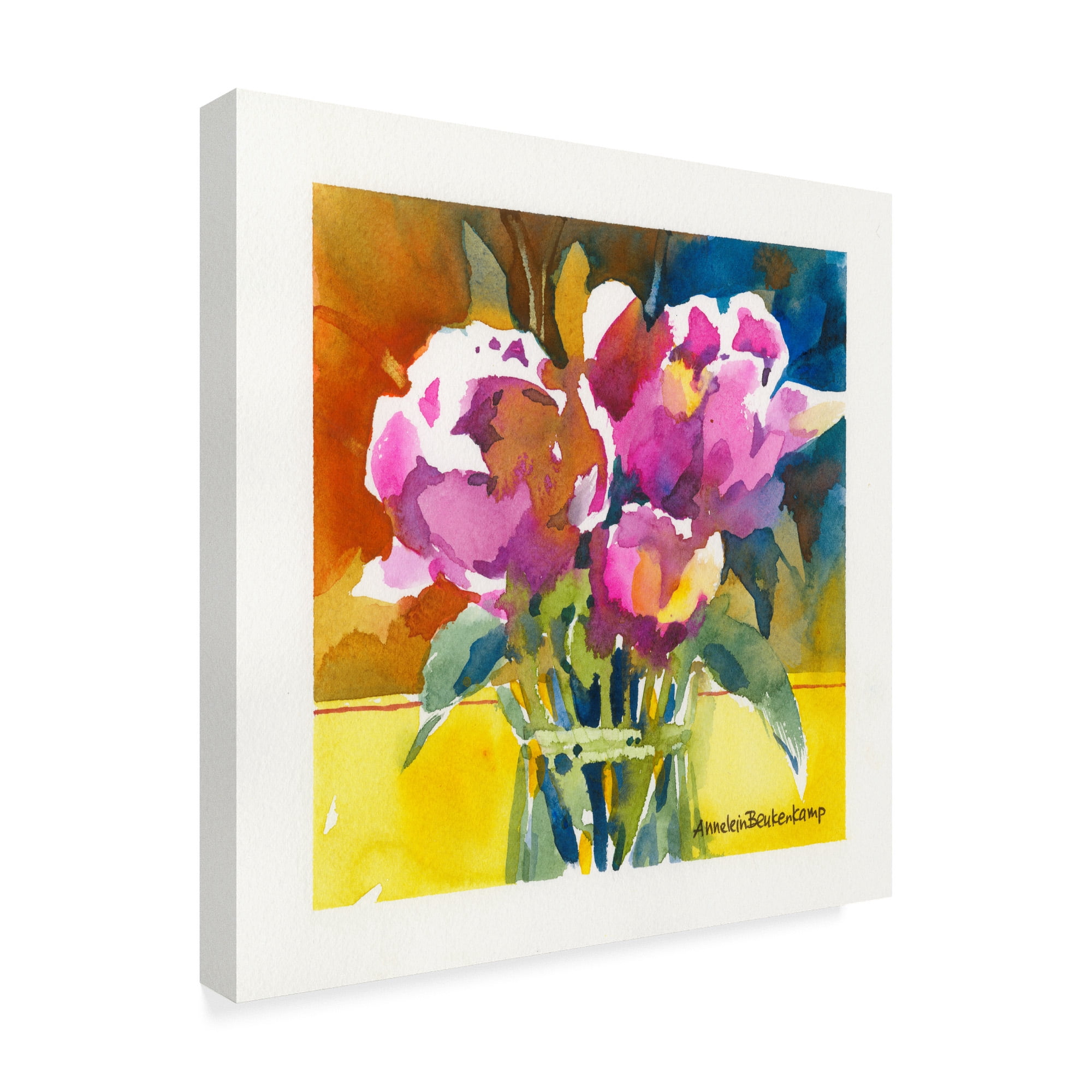 Trademark Fine Art 'Stylish Dark Pink' Canvas Art by Annelein Beukenkamp