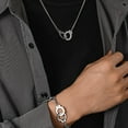 thumbnail image 5 of European Hop Men's Stainless Steel Pendant Necklace Bracelet Jewelry Set Double Ring Chain Accessories for Men, 5 of 7