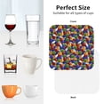 thumbnail image 6 of Pofeuu Bowling Colorful Print Coasters for Drinks, 4Pack PU Leather Coasters, Bar Drink Coasters for Tabletop Protection, Furniture from Damage-Square, 6 of 6
