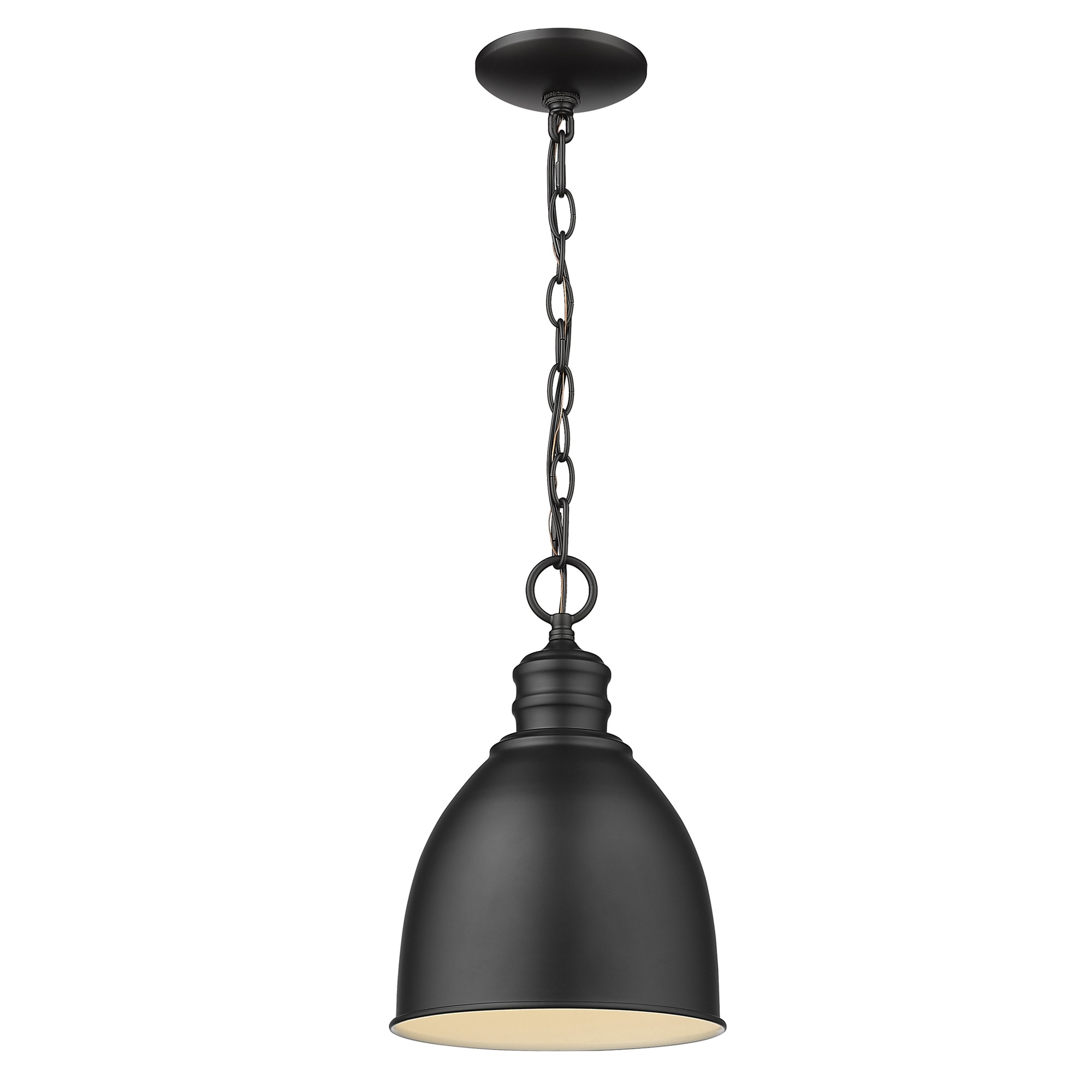 Acclaim Lighting IN11171BK 13.25 in. Colby 1-Light Matte Black Pendant with Gloss White Interior Shade - image 2 of 3