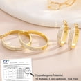 thumbnail image 4 of YEUOYEA Gold Hoop Earrings for Women, 14K Gold Plated Hypoallergenic CZ Large Hoop Earrings, Jewelry Gift, 4 of 8