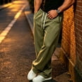 thumbnail image 3 of Men's Casual Baggy Sweatpants Wide Leg Cotton Sweat Pants Open Bottom Oversized Loose Fit,Uncuffed Drawstring Trackpants,Elastic Waist Streetwear with Pockets, 3 of 6