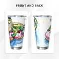 thumbnail image 3 of Easygdp Alligator Donut Pool Float 20oz Stainless Steel Vacuum Insulated Double Wall Travel Tumbler, Durable Insulated Coffee Mug with Spillproof Lid-Straw Two-piece Set, 3 of 8