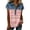 *11-Pink, variant on Women's Denim-Look Color Block Henley Top, Ladies' Rolled Cap Sleeve Collared Blouse, Casual V-Neck Plaid Tunic For Women,Multicolor,S-5XL