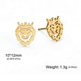 thumbnail image 7 of Crown Lion Stud Earring for Women Men Stainless Steel Animal Ear Studs Jewelry, 7 of 7