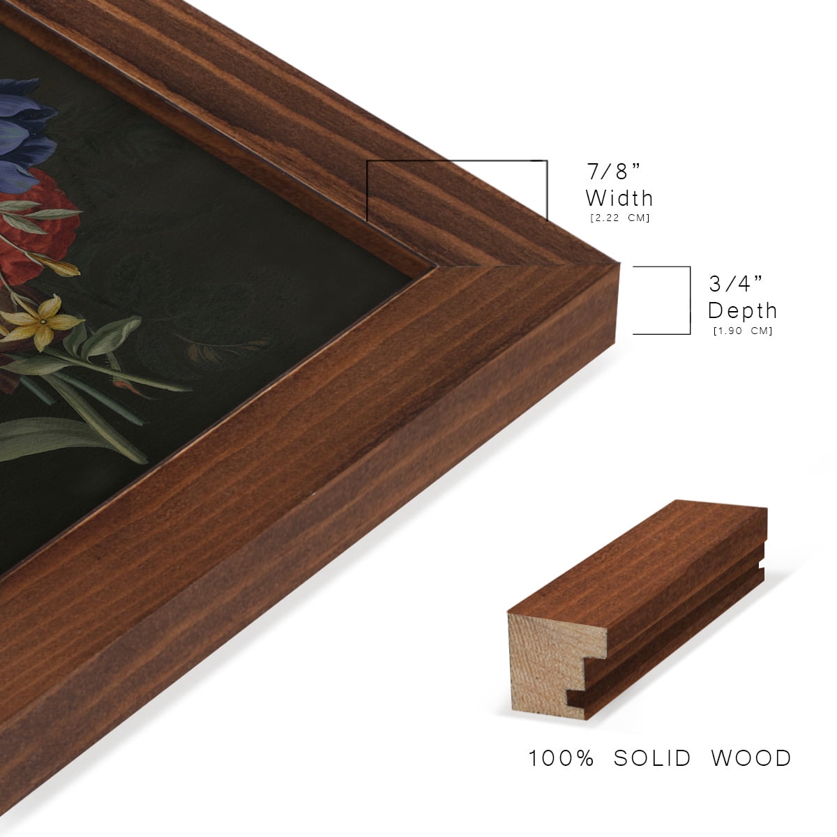 Dramatic Bouquet III -Framed Print w/glass-Chestnut