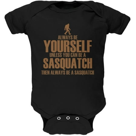 

Always Be Yourself Sasquatch Black Soft Baby One Piece - 0-3 months
