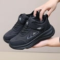 thumbnail image 5 of Men's Women's Hiking Shoes Waterproof Lightweight Fleece-Lined Sneakers Non-Slip Comfort Soft Sole Cotton Casual Shoes Black 8 Women/7 Men, 5 of 7