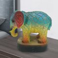 thumbnail image 4 of Lámpara de mesa retro de vidrio, lámpara de mesita de noche teñida de resina, adorno para el hogar (elefante), 4 of 7