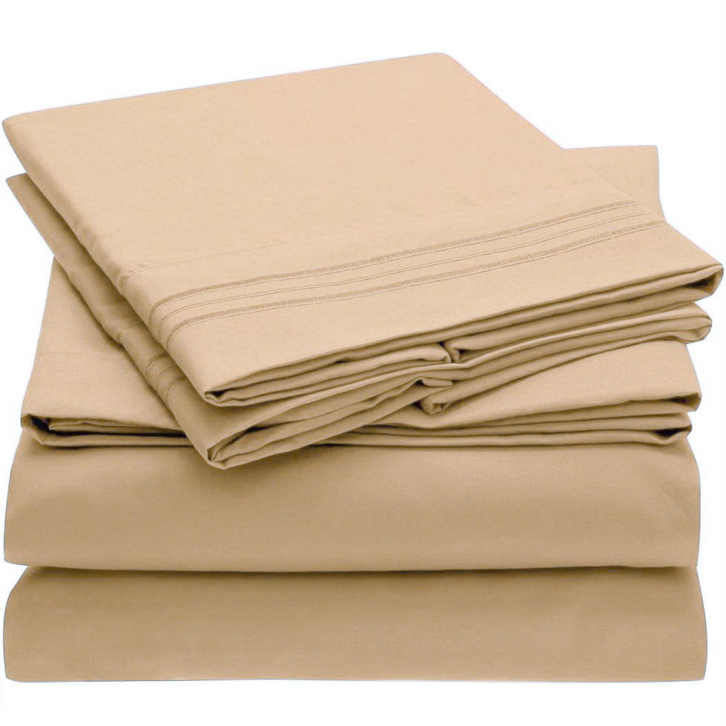 Mellanni Bed Sheet Set Brushed Microfiber 1800 Bedding Wrinkle