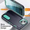 thumbnail image 4 of for iPhone 14 Case, iPhone 14 Phone Case with Built in Kickstand, Shockproof/Dustproof/Drop Proof Heavy Duty Military-Grade Rugged Protective Cover for iPhone 14,Light Green,For iPhone 14, 4 of 9
