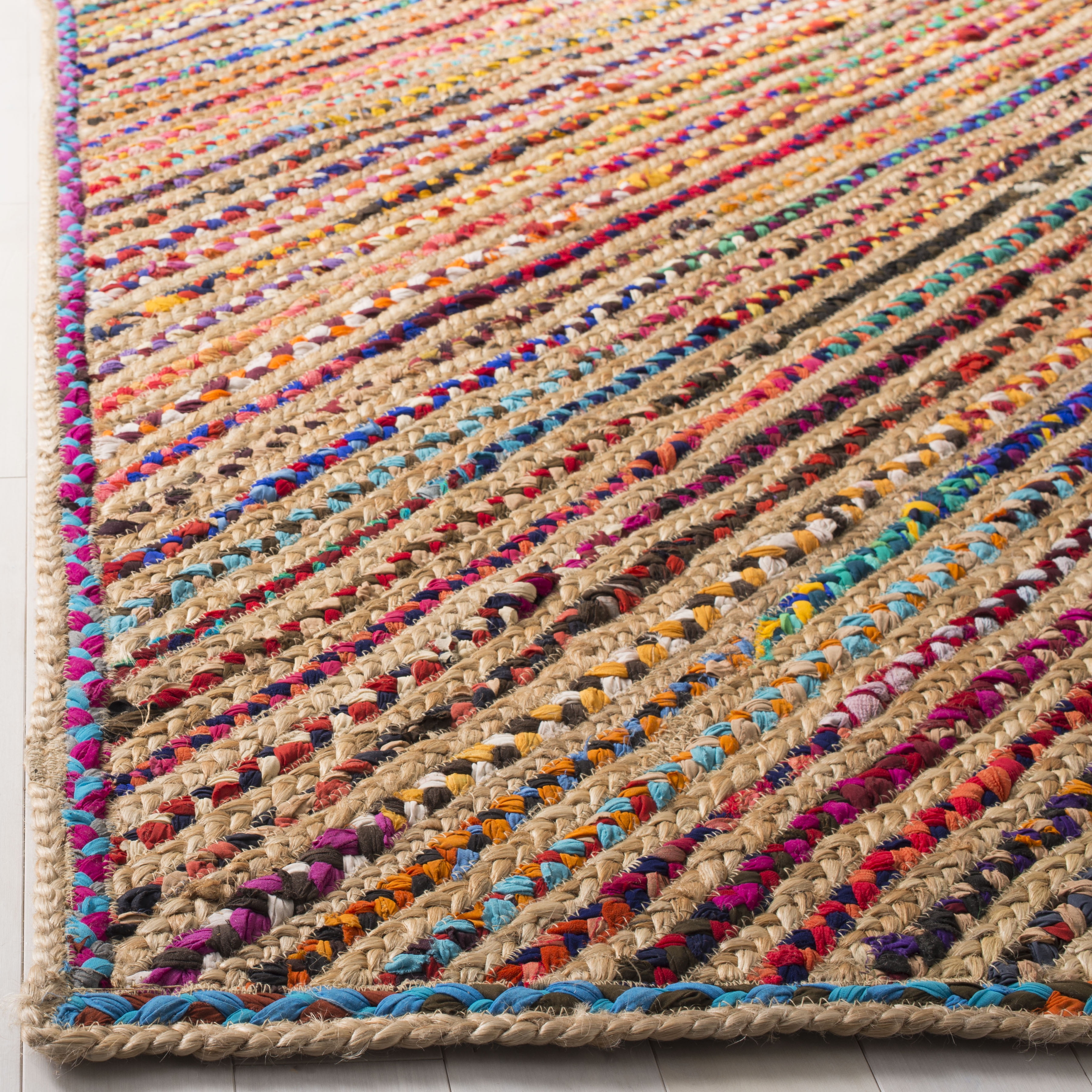 SAFAVIEH Cape Cod Jarvis Striped Area Rug, Natural/Red, 3' x 5'