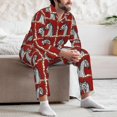 thumbnail image 5 of Mens Pajamas Set, Classic Plaid Cool Horse Head Button Down Long Sleeve Loungewear Sleepwear Pjs sets for Men, 5 of 5