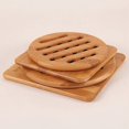 thumbnail image 5 of Posavasos de madera cuadrados, redondos y huecos para tazas de café y té, aislantes térmicos para mesa., 5 of 5