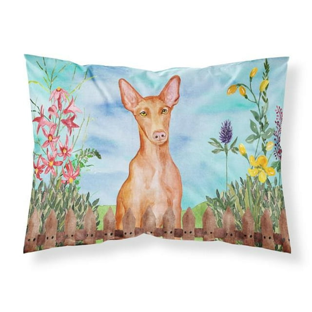 Carolines Treasures CK1277PILLOWCASE Pharaoh Hound Spring Fabric Standard Pillowcase