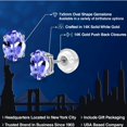 thumbnail image 2 of Gem Stone King 14K White Gold Blue Tanzanite Stud Basket Setting Earrings for Women Men (1.50 Cttw, Gemstone December Birthstone, Oval 7X5MM), 2 of 6