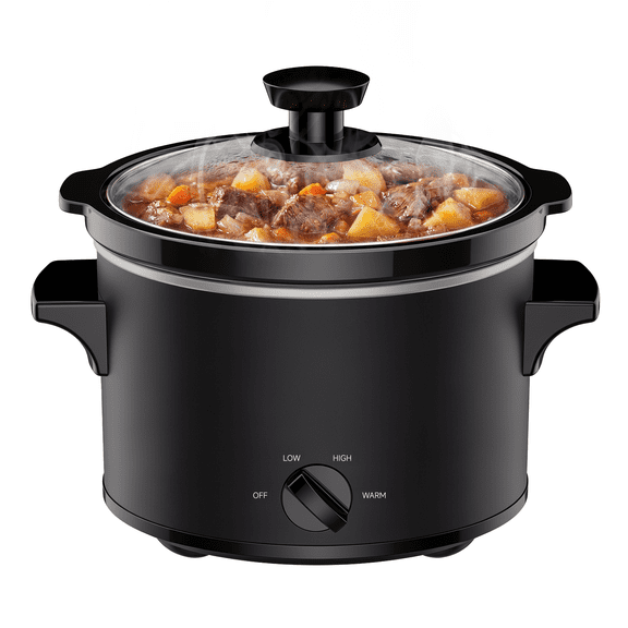 1.5 Qt Small Slow Cooker for 2 Peoples-Black