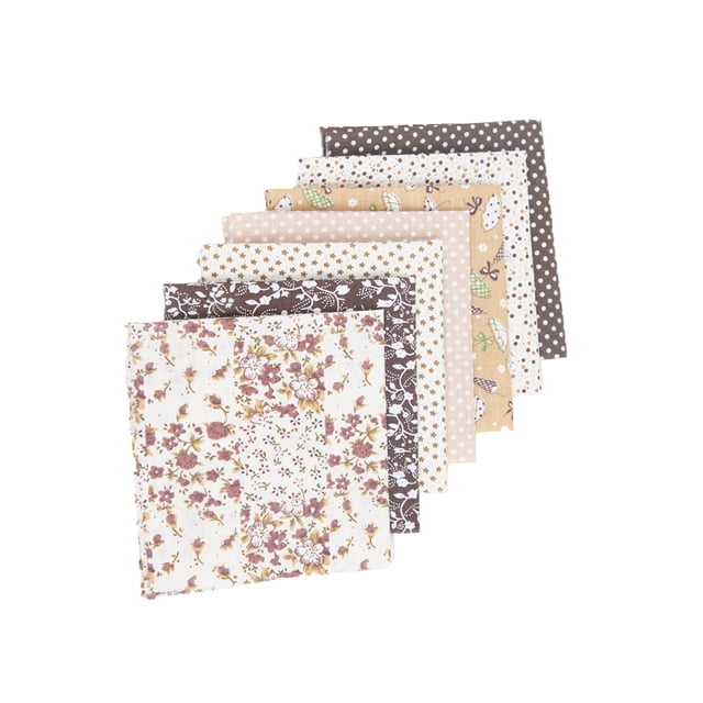 Billuyoard Paquete de 7 piezas de tela de algodón puro para costura, patrón surtido, tela con estampado para accesorios, gris, 25x25cm Artesanía Azul 25*25cm