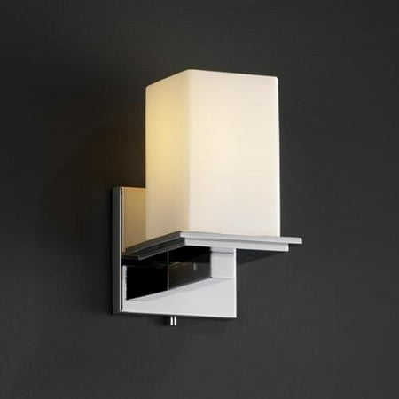 Justice Design Group Flat Rim 1-light Polished Chrome Opal Square Glass Wall Sconce - Walmart.com